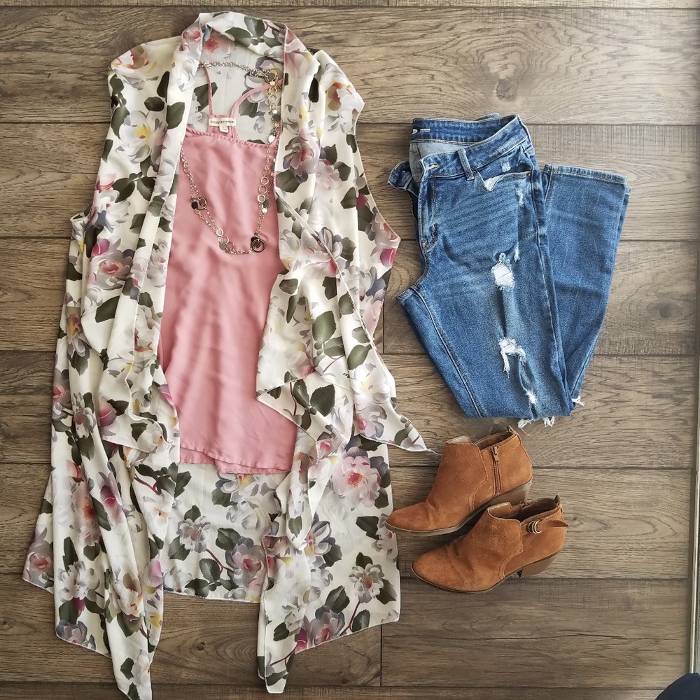 Floral scarf vest